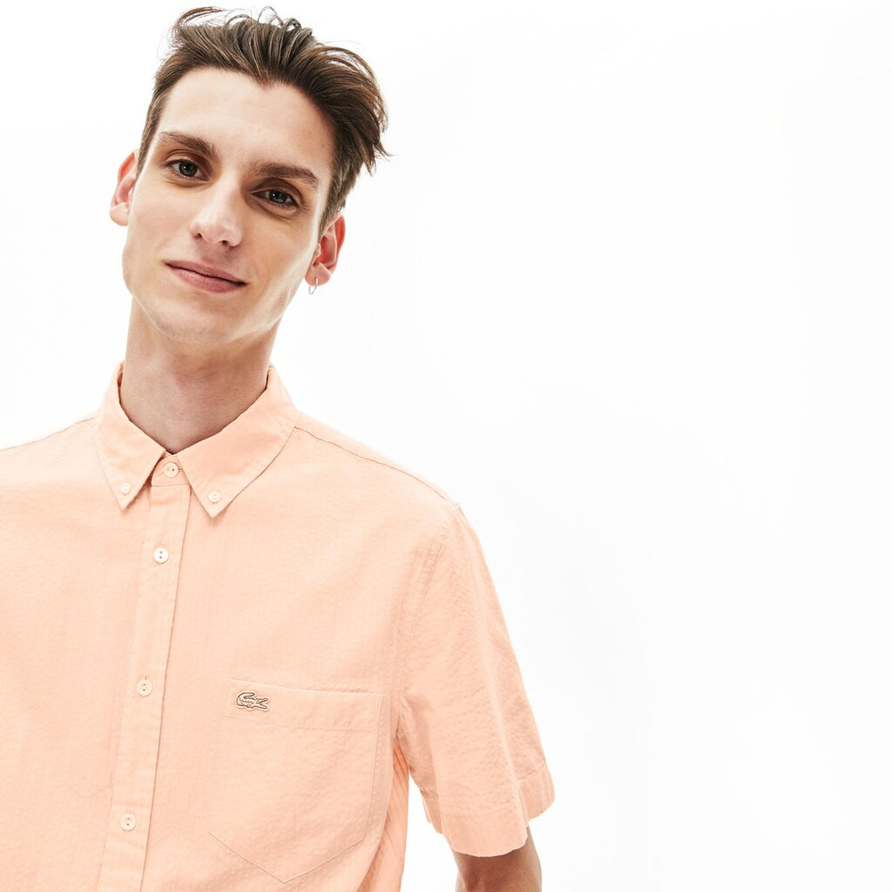 Men's Regular Fit Cotton and Linen Shirt / Lacoste