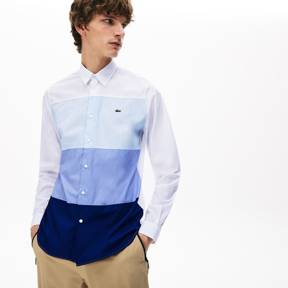 Men's Regular Fit Colorblock Cotton Shirt / Lacoste