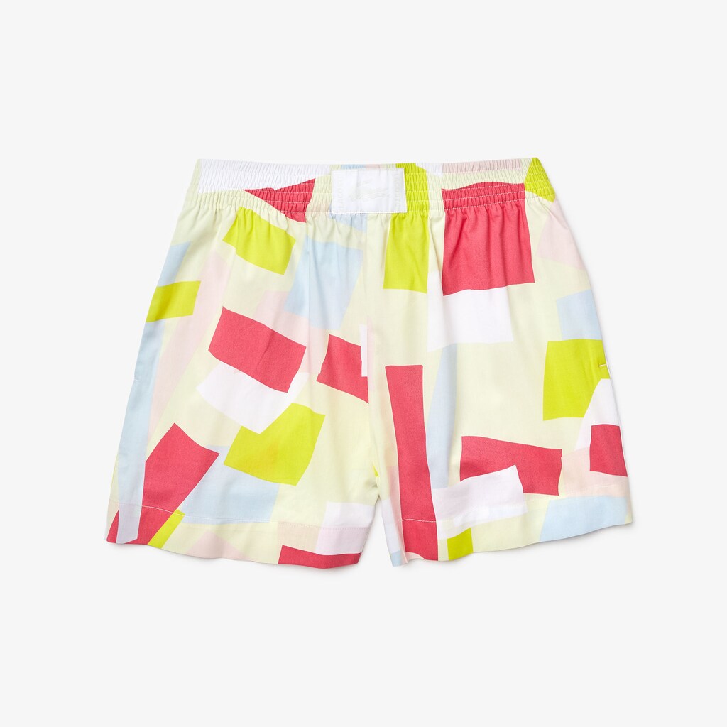 Women's Abstract-Print Cotton Poplin Shorts / Lacoste