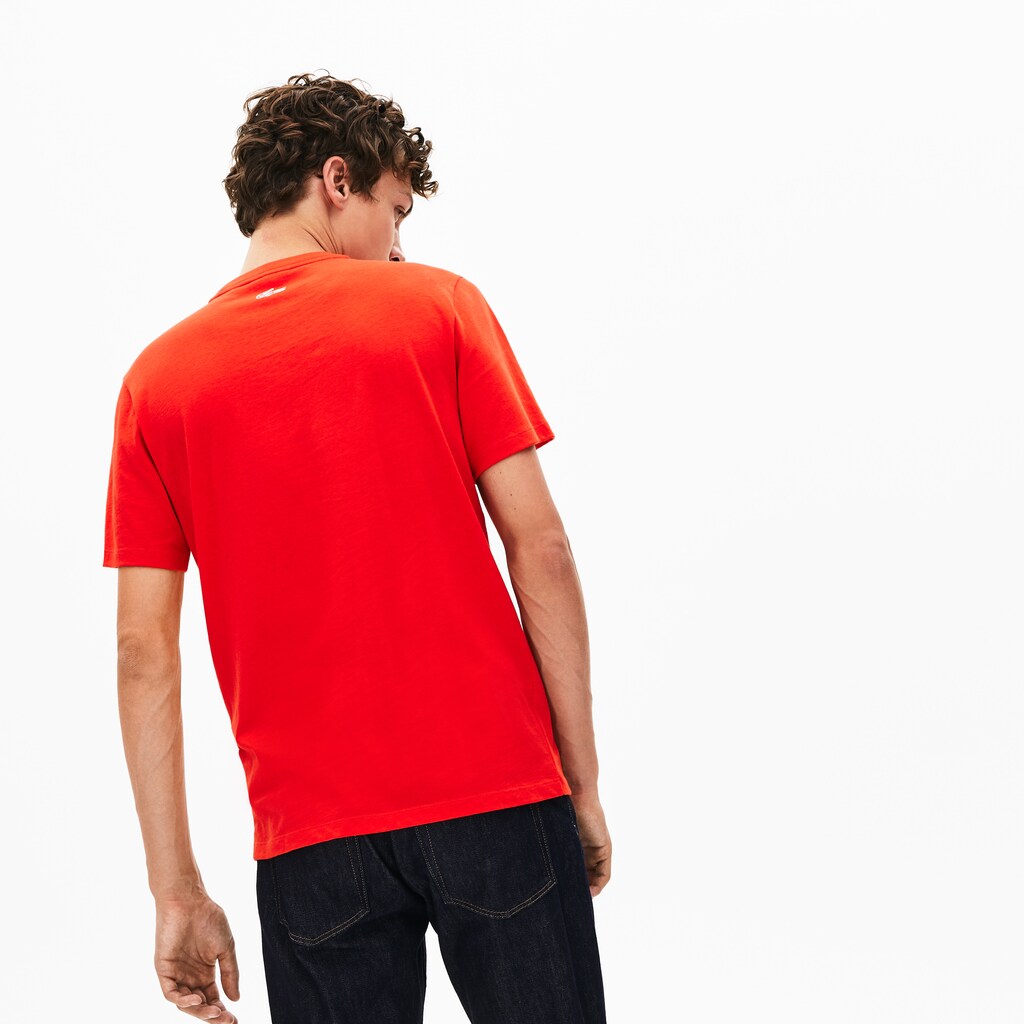 Men's Reflective Logo Motion Regular Fit Cotton T-shirt / Lacoste