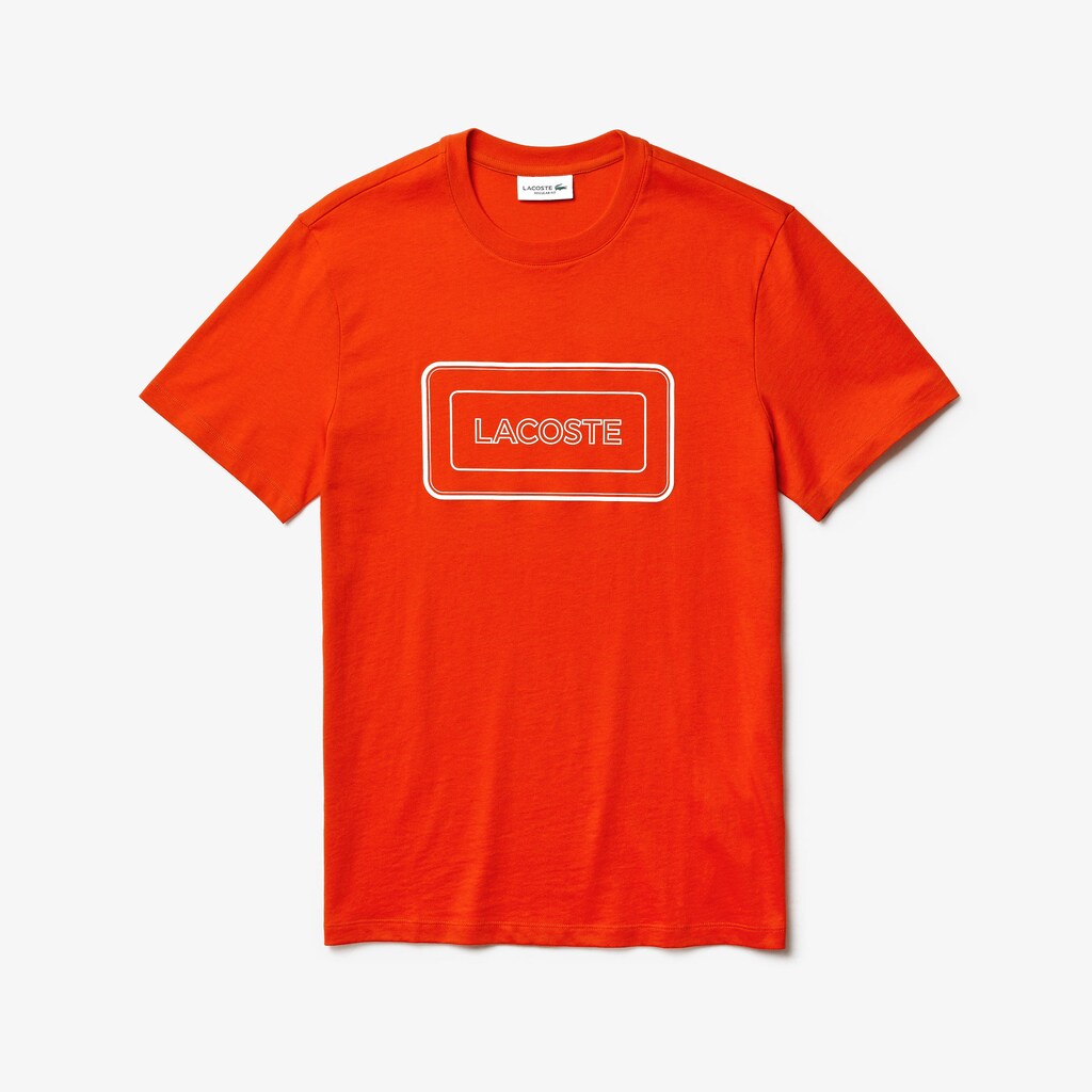 Men's Reflective Logo Motion Regular Fit Cotton T-shirt / Lacoste
