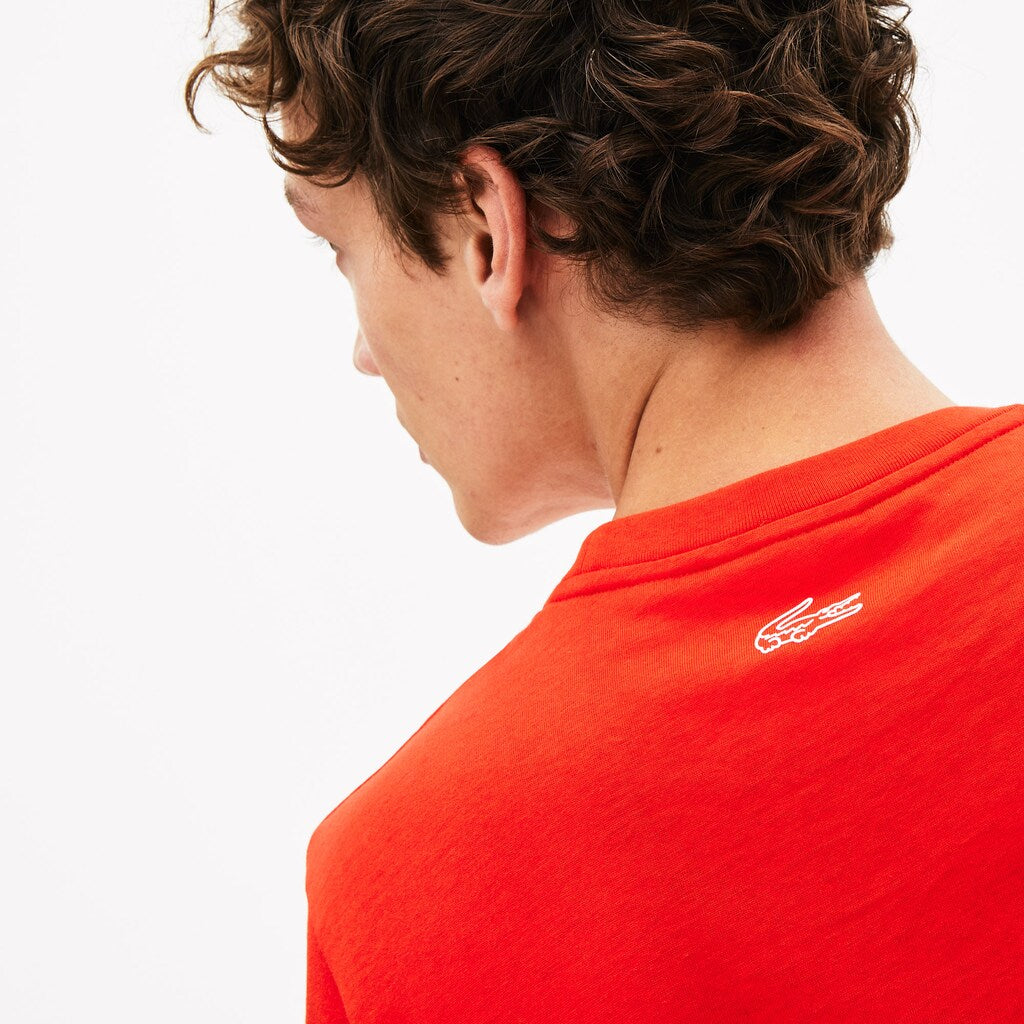 Men's Reflective Logo Motion Regular Fit Cotton T-shirt / Lacoste
