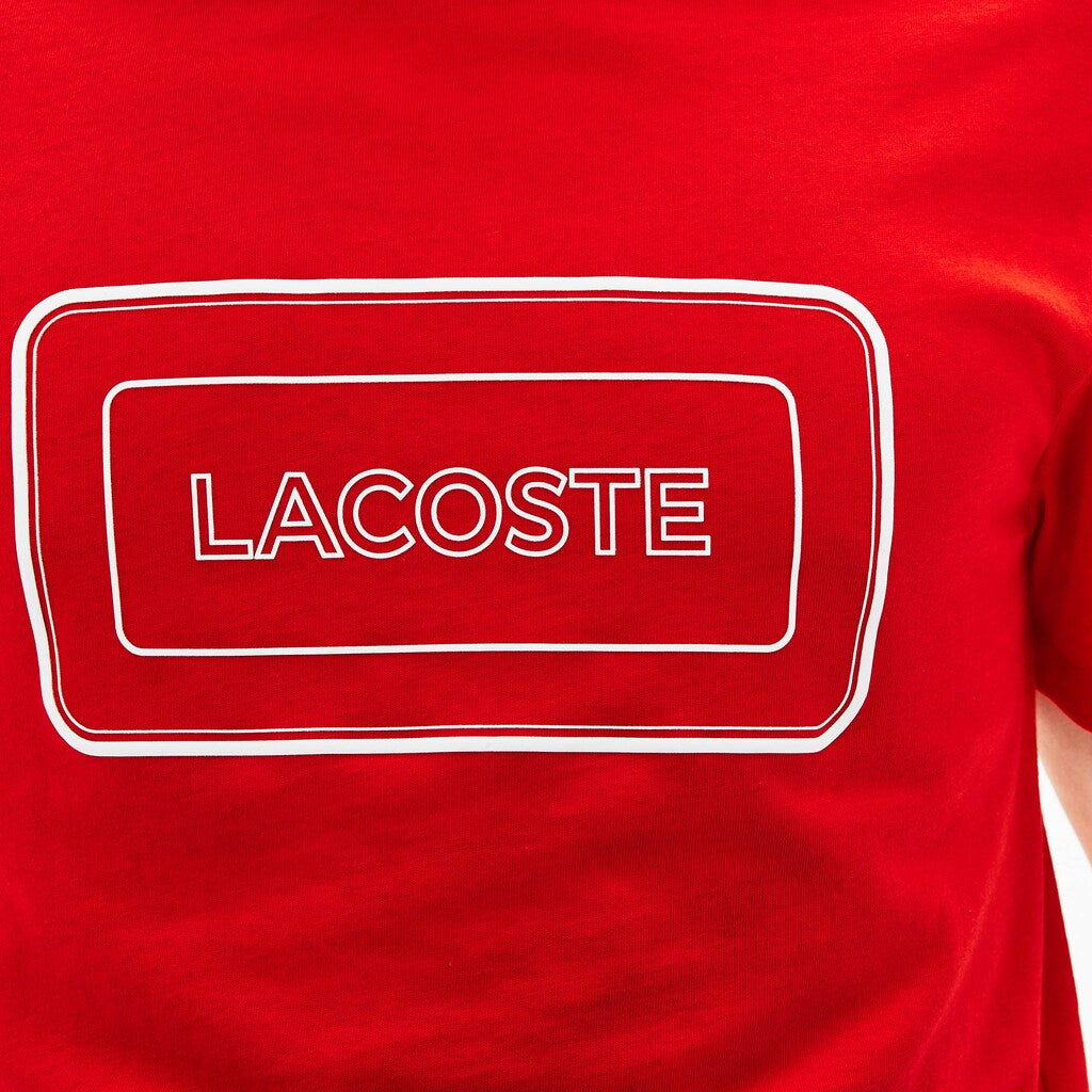 Men's Reflective Logo Motion Regular Fit Cotton T-shirt / Lacoste