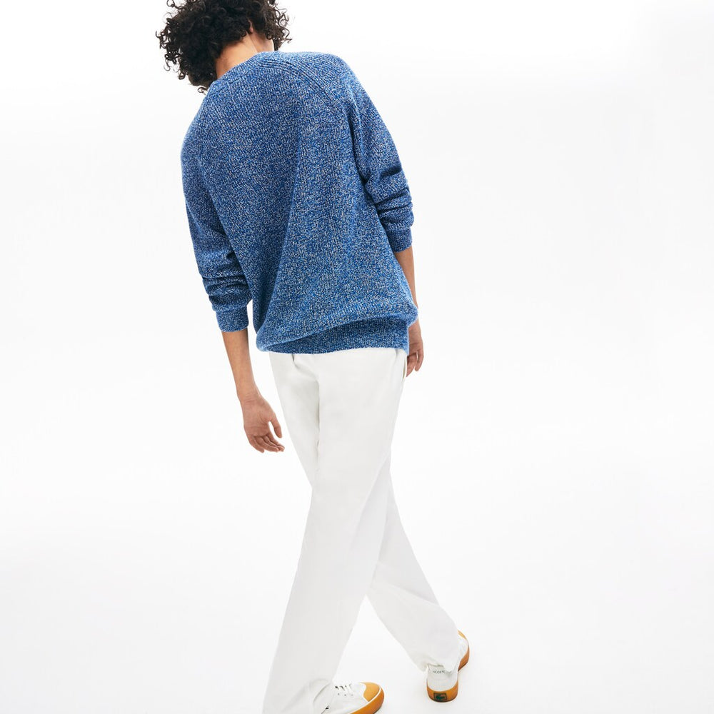 Men's LIVE Ribbed Heathered Cotton Crewneck Sweater / Lacoste