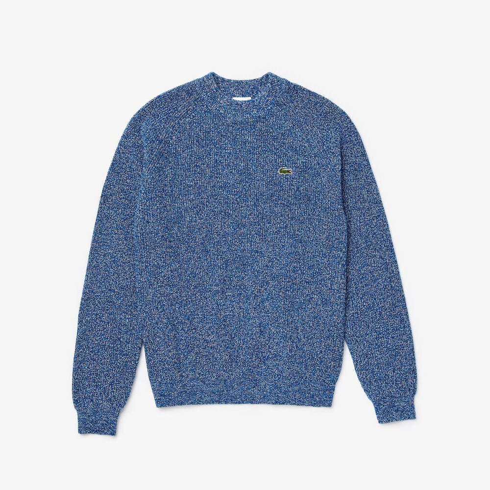 Men's LIVE Ribbed Heathered Cotton Crewneck Sweater / Lacoste