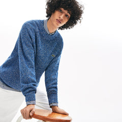 Men's LIVE Ribbed Heathered Cotton Crewneck Sweater / Lacoste