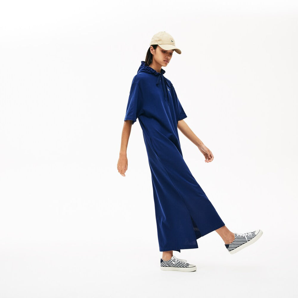Women's Oversized Hooded Organic Cotton Piqué Polo Dress / Lacoste