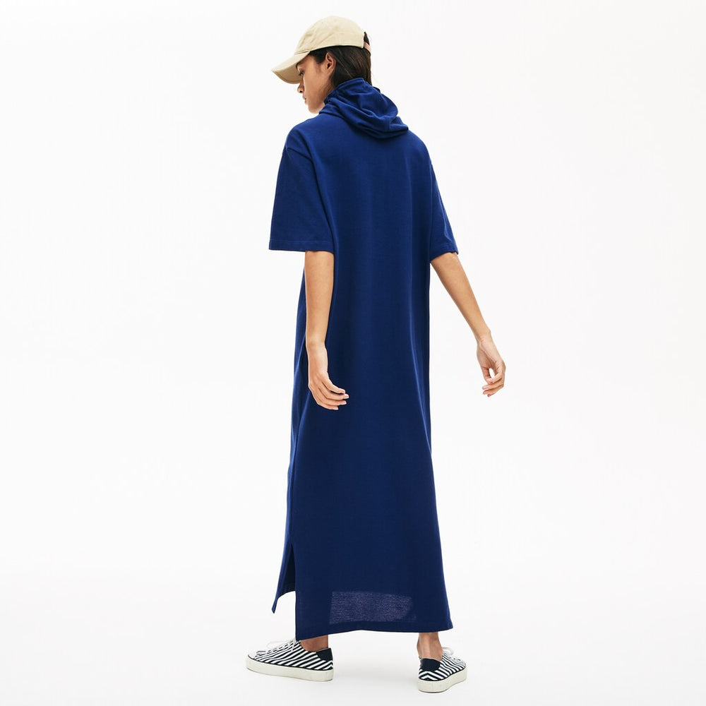 Women's Oversized Hooded Organic Cotton Piqué Polo Dress / Lacoste