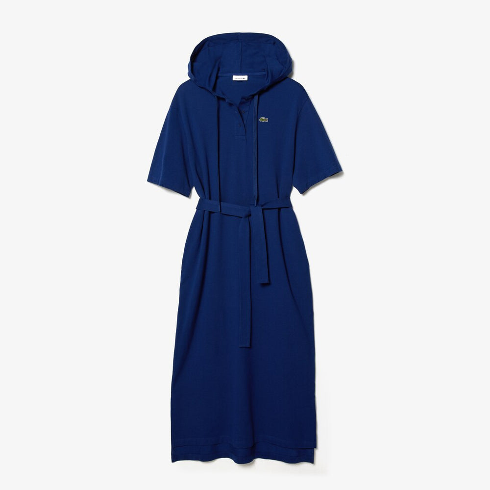 Women's Oversized Hooded Organic Cotton Piqué Polo Dress / Lacoste