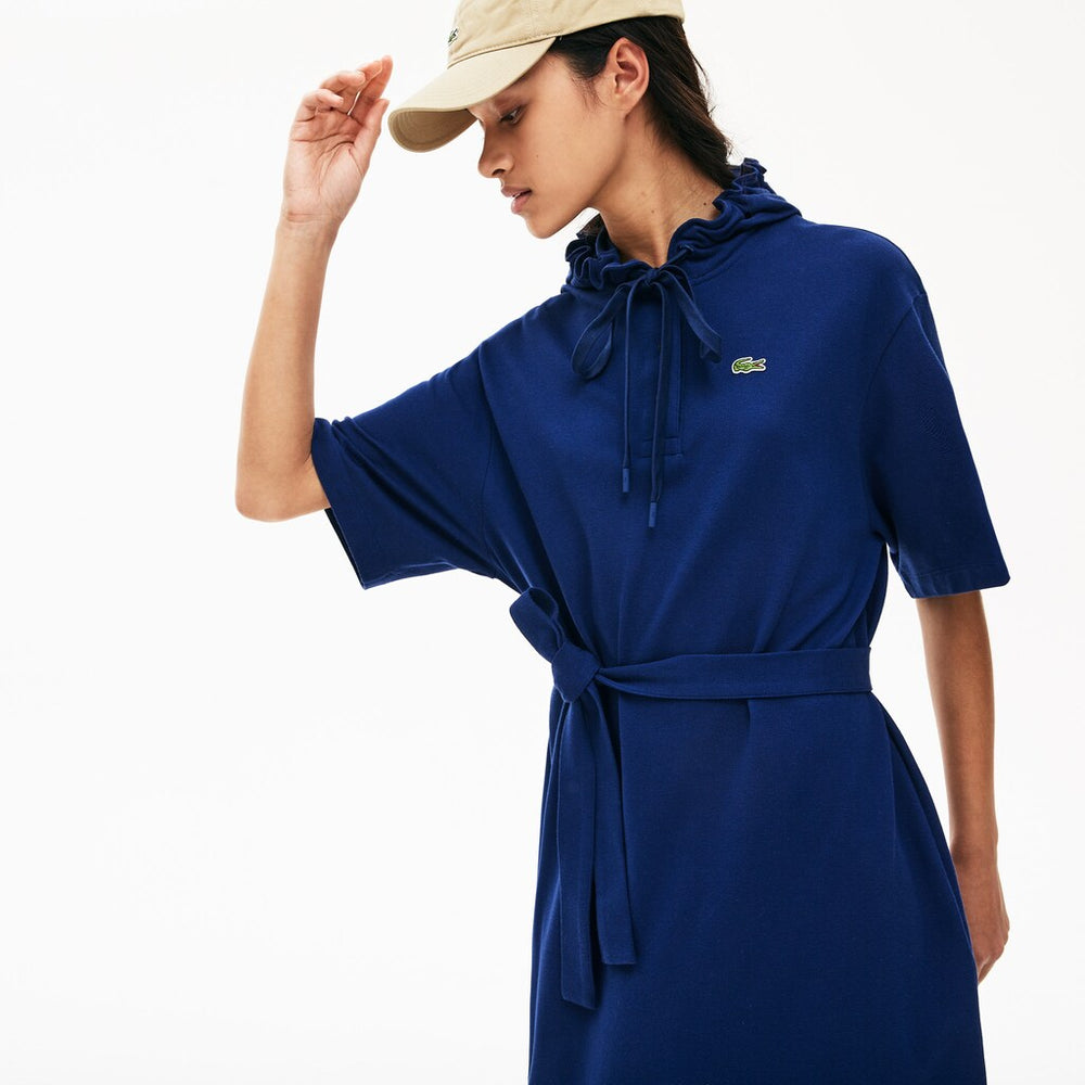 Women's Oversized Hooded Organic Cotton Piqué Polo Dress / Lacoste