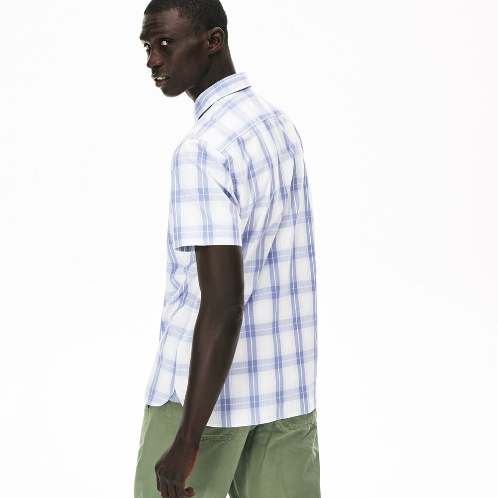 Men's Slim Fit Short-Sleeve Wool Stretch Shirt / Lacoste