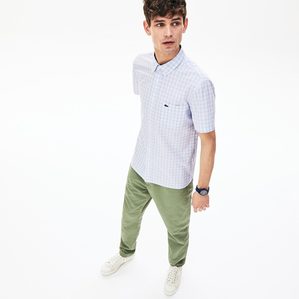Men's Slim Fit Short-Sleeve Wool Shirt / Lacoste