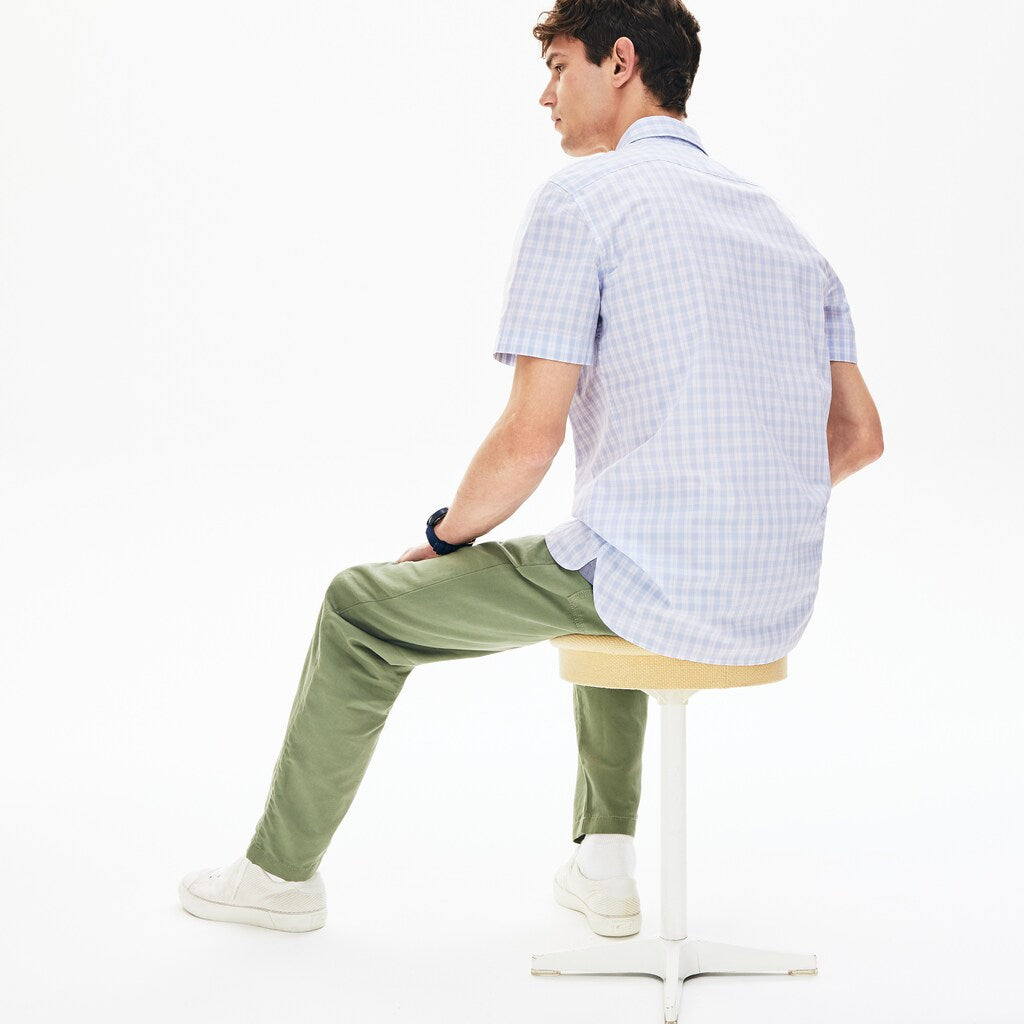 Men's Slim Fit Short-Sleeve Wool Shirt / Lacoste
