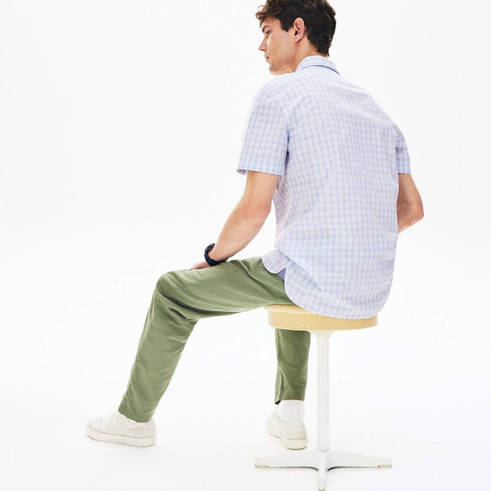 Men's Slim Fit Short-Sleeve Wool Shirt / Lacoste