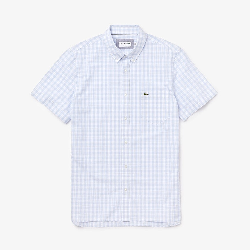 Men's Slim Fit Short-Sleeve Wool Shirt / Lacoste