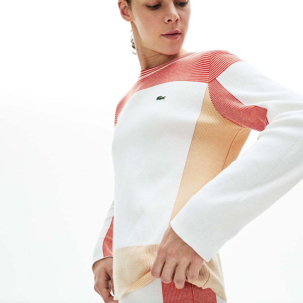 Women's Colorblock Knit Crew Neck Sweater / Lacoste