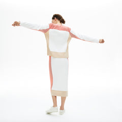 Women's Colorblock Knit Crew Neck Sweater / Lacoste