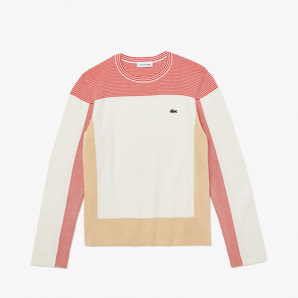 Women's Colorblock Knit Crew Neck Sweater / Lacoste