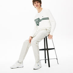 Men's Fine Striped Cotton- Linen Chinos / Lacoste