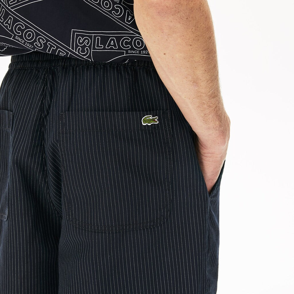 Men's Pinstriped Linen- Blend Bermuda Shorts / Lacoste