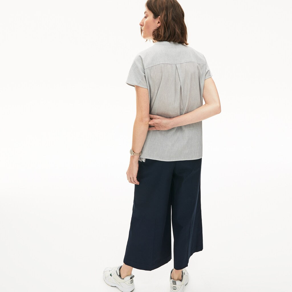 Women's Striped Linen And Cotton Blend Shirt / Lacoste