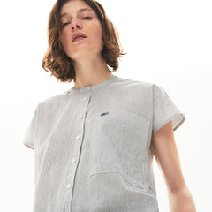 Women's Striped Linen And Cotton Blend Shirt / Lacoste