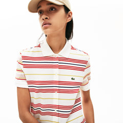 Women's Striped Cotton Buttoned Polo Dress / Lacoste