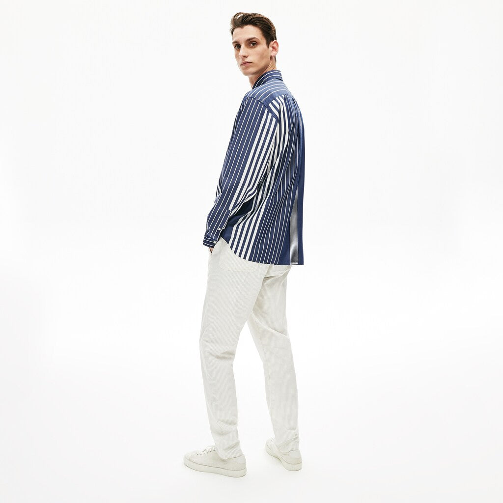 Men's Variegated-Stripe Relaxed Cotton Shirt / Lacoste