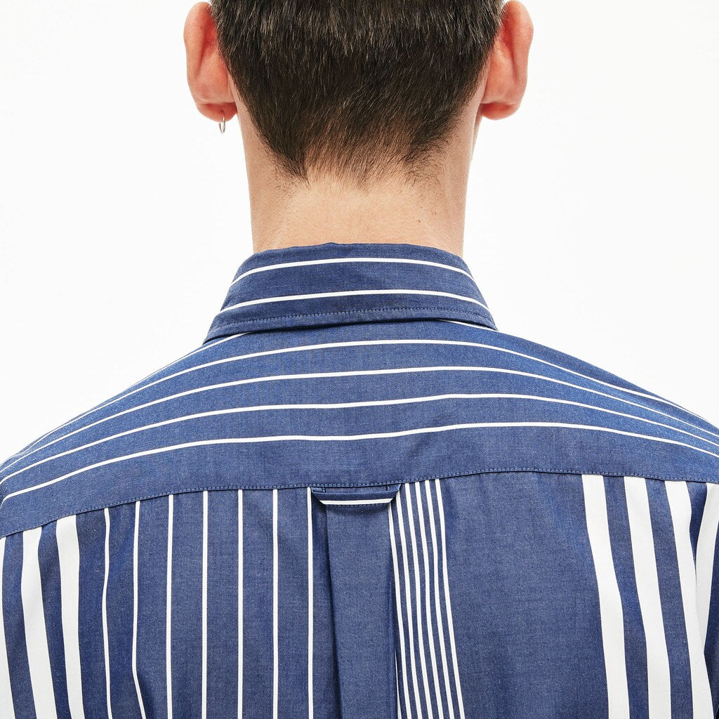 Men's Variegated-Stripe Relaxed Cotton Shirt / Lacoste