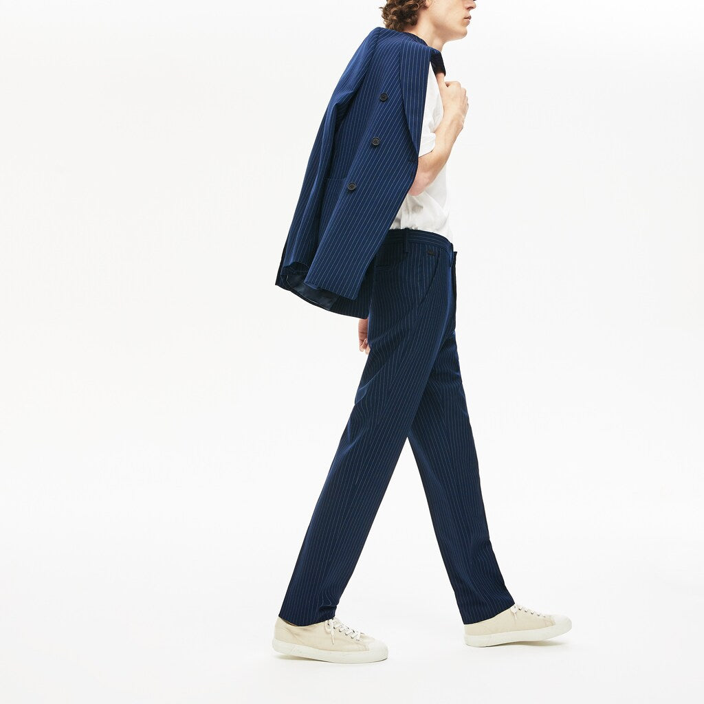 Men's LIVE Fine Pinstriped Wool Suit Pants / Lacoste