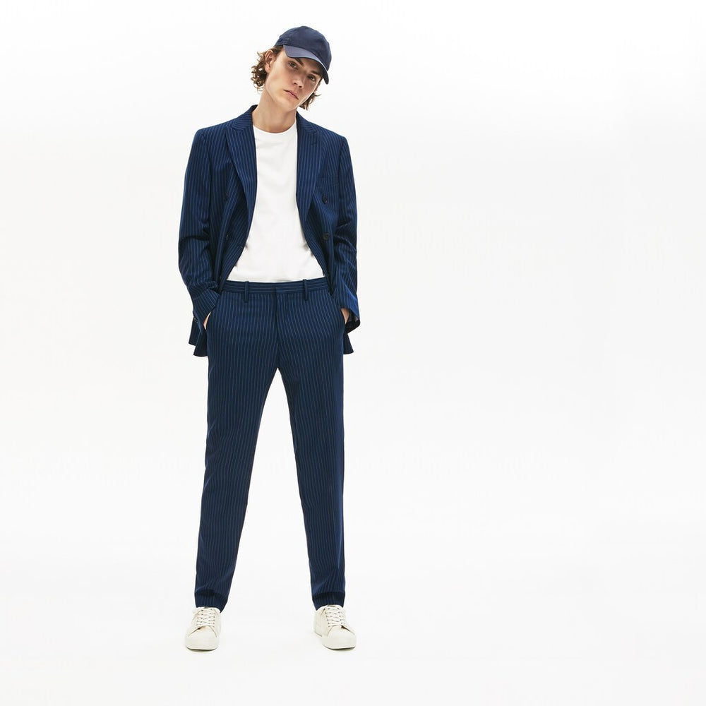 Men's LIVE Fine Pinstriped Wool Suit Pants / Lacoste