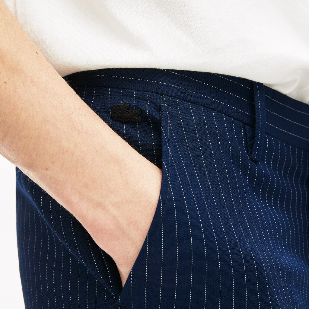 Men's LIVE Fine Pinstriped Wool Suit Pants / Lacoste