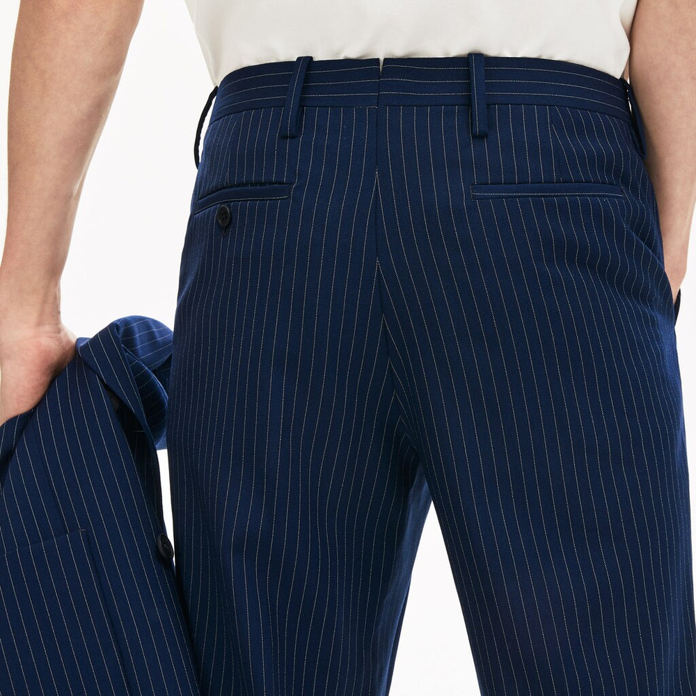 Men's LIVE Fine Pinstriped Wool Suit Pants / Lacoste