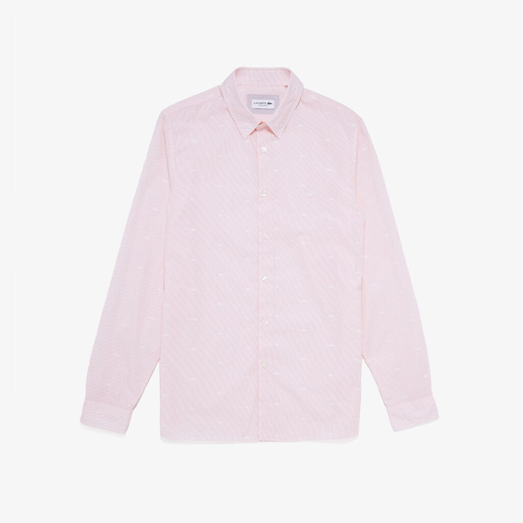 Men's Crocodile Print Poplin Shirt / Lacoste
