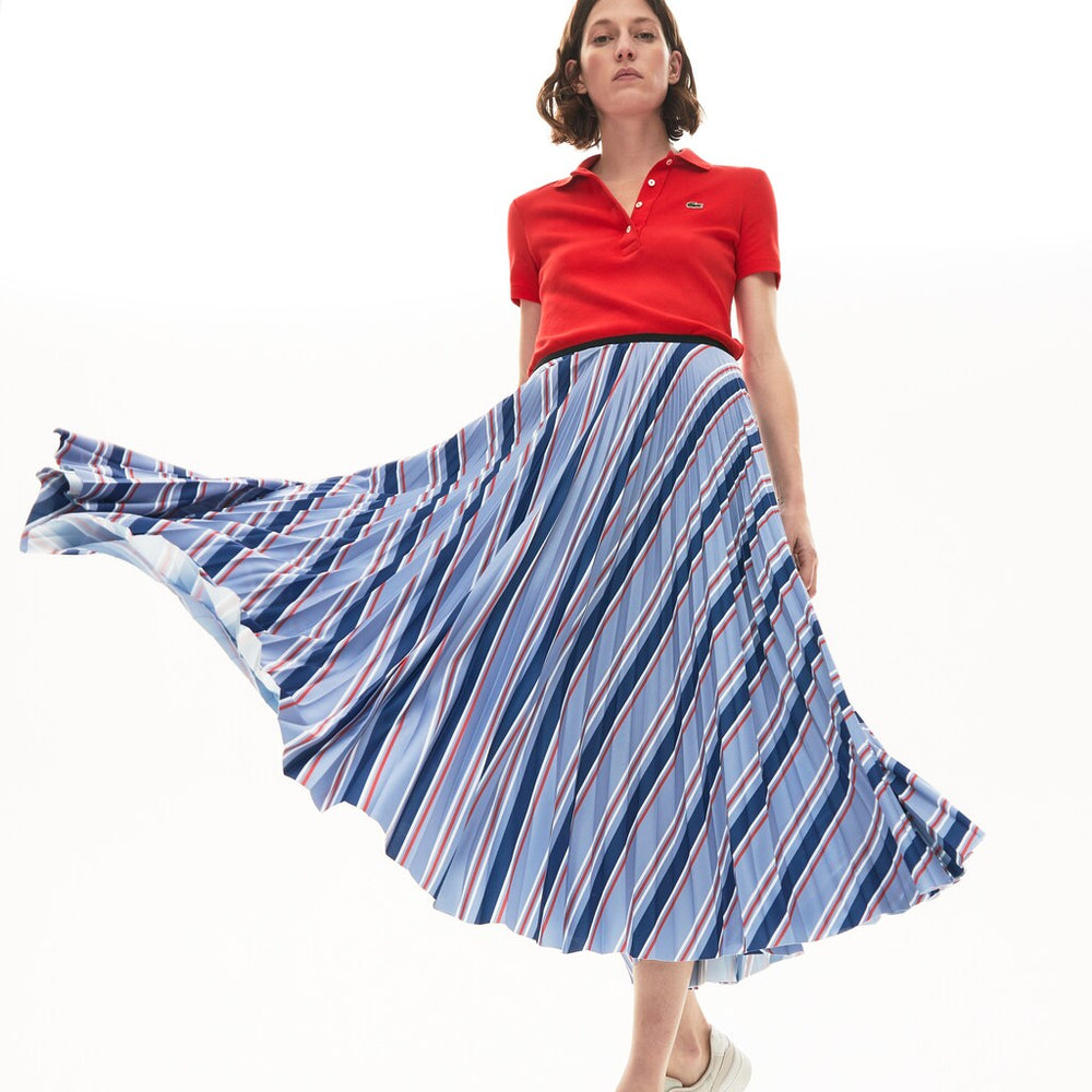 Women's MultiColor Striped Pleated Skirt / Lacoste