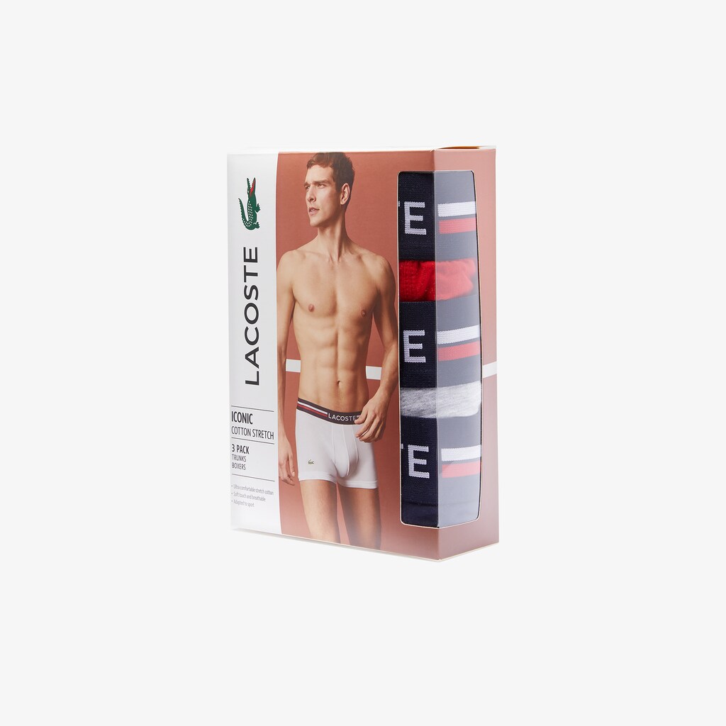 Pack Of 3 Iconic Boxer Briefs With Three-Tone Waistband / Lacoste