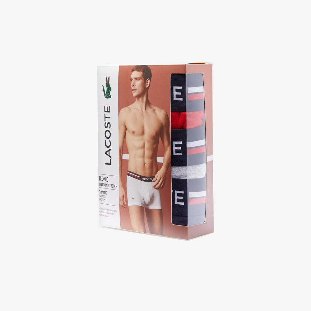 Pack Of 3 Iconic Boxer Briefs With Three-Tone Waistband / Lacoste