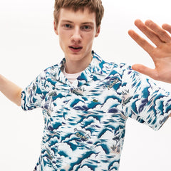 Men's Southern France Print Cotton Hawaiian Fit Shirt / Lacoste