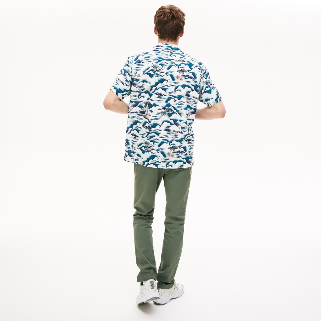 Men's Southern France Print Cotton Hawaiian Fit Shirt / Lacoste