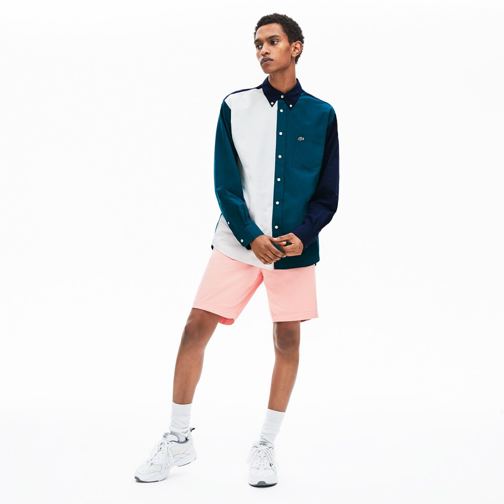 Men's Color-Block Cotton Shirt / Lacoste