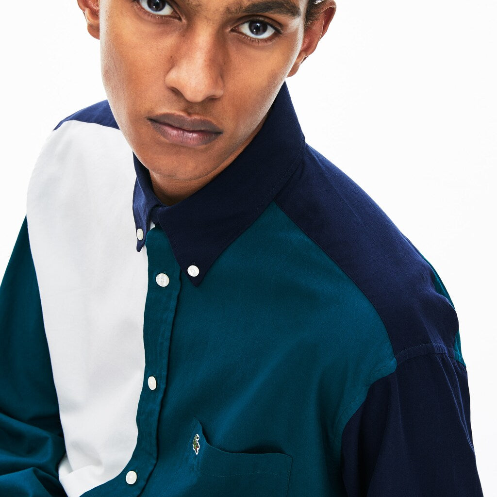 Men's Color-Block Cotton Shirt / Lacoste