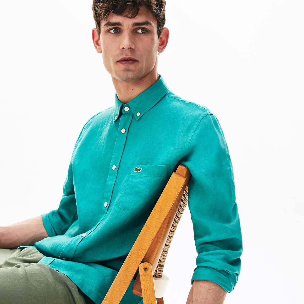 Men's Regular Fit Linen Shirt / Lacoste