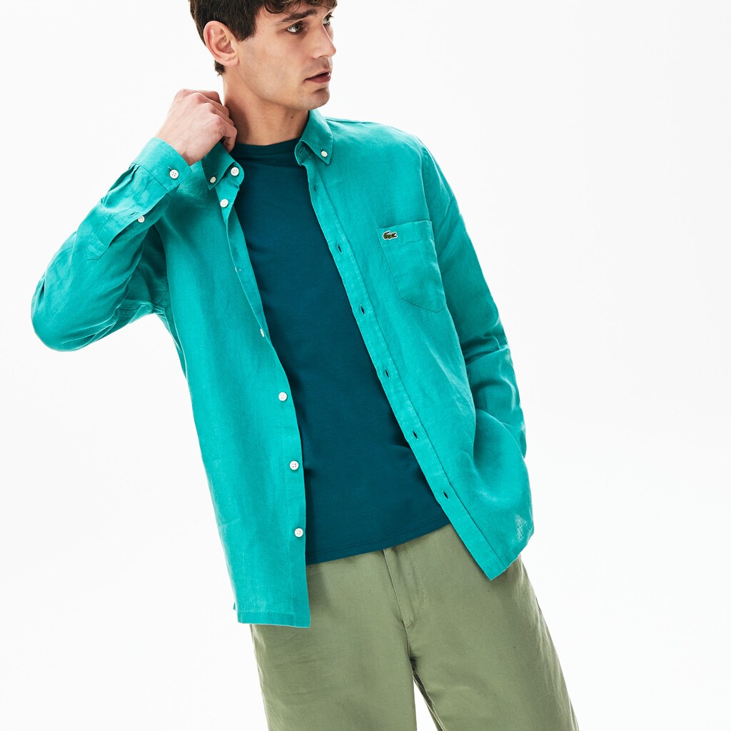 Men's Regular Fit Linen Shirt / Lacoste
