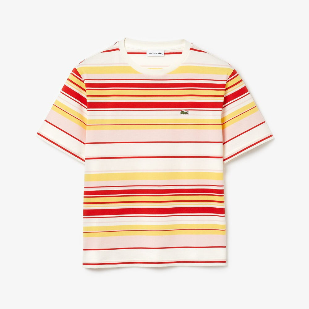 Women's Crew Neck Striped Cotton T-shirt / Lacoste