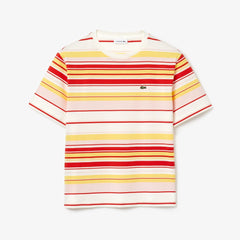 Women's Crew Neck Striped Cotton T-shirt / Lacoste