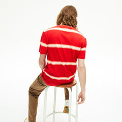 Men's Made in France Striped Cotton Piqué Crew Neck T-shirt / Lacoste