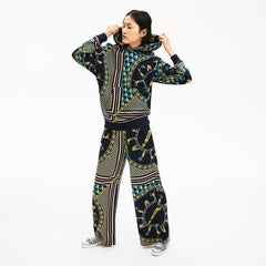 Unisex LIVE Scarf-Print Hooded Sweatshirt / Lacoste