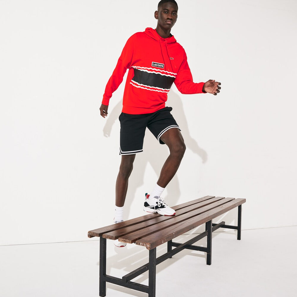 Men's SPORT Logo and Banded Stripe Hoodie / Lacoste