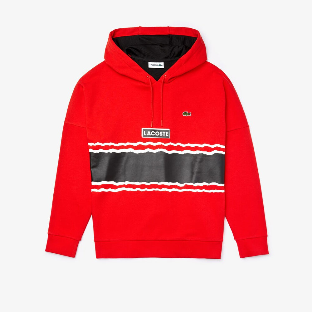 Men's SPORT Logo and Banded Stripe Hoodie / Lacoste
