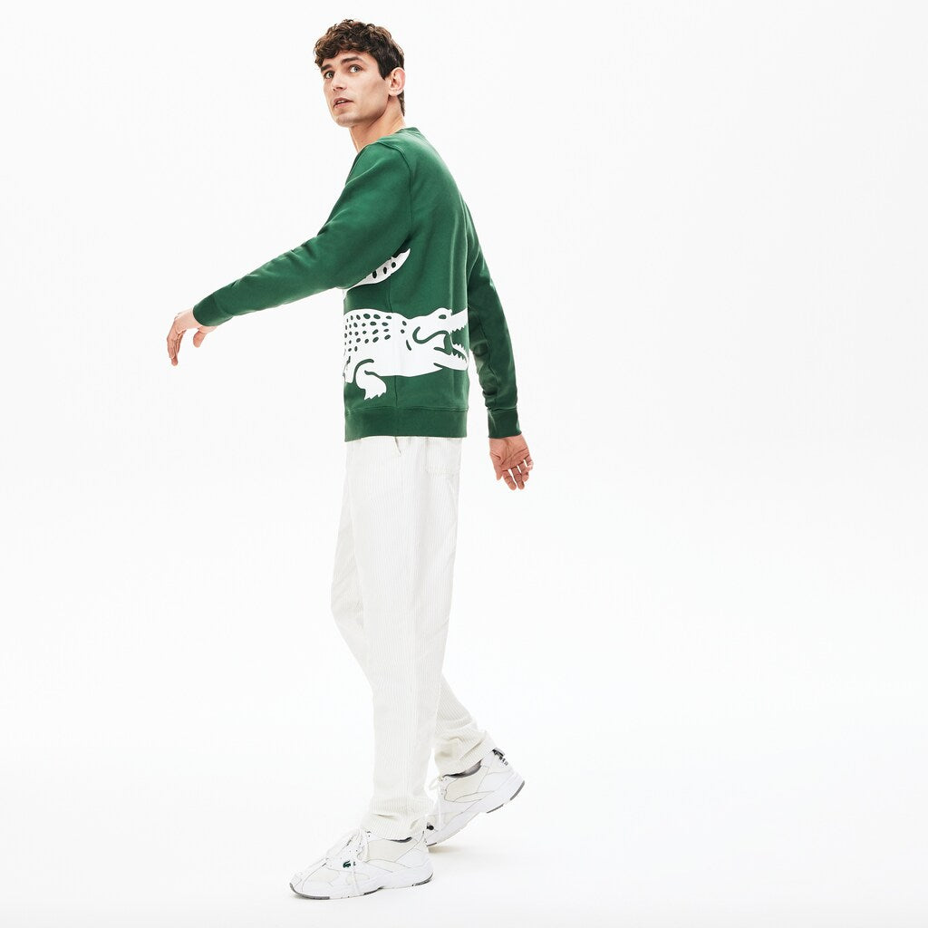 Men's Oversize Croc Crew Neck Cotton Sweatshirt / Lacoste